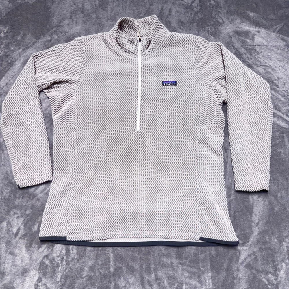 Patagonia R1 Air Zip-Neck Fleece Pullover Womens XXL White Zig Zag